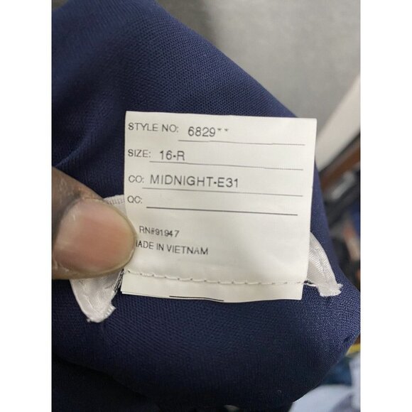 After Six Halter Midi Dress With Draped Tulip Skirt In Midnight Navy Size 16 - Picture 8 of 9